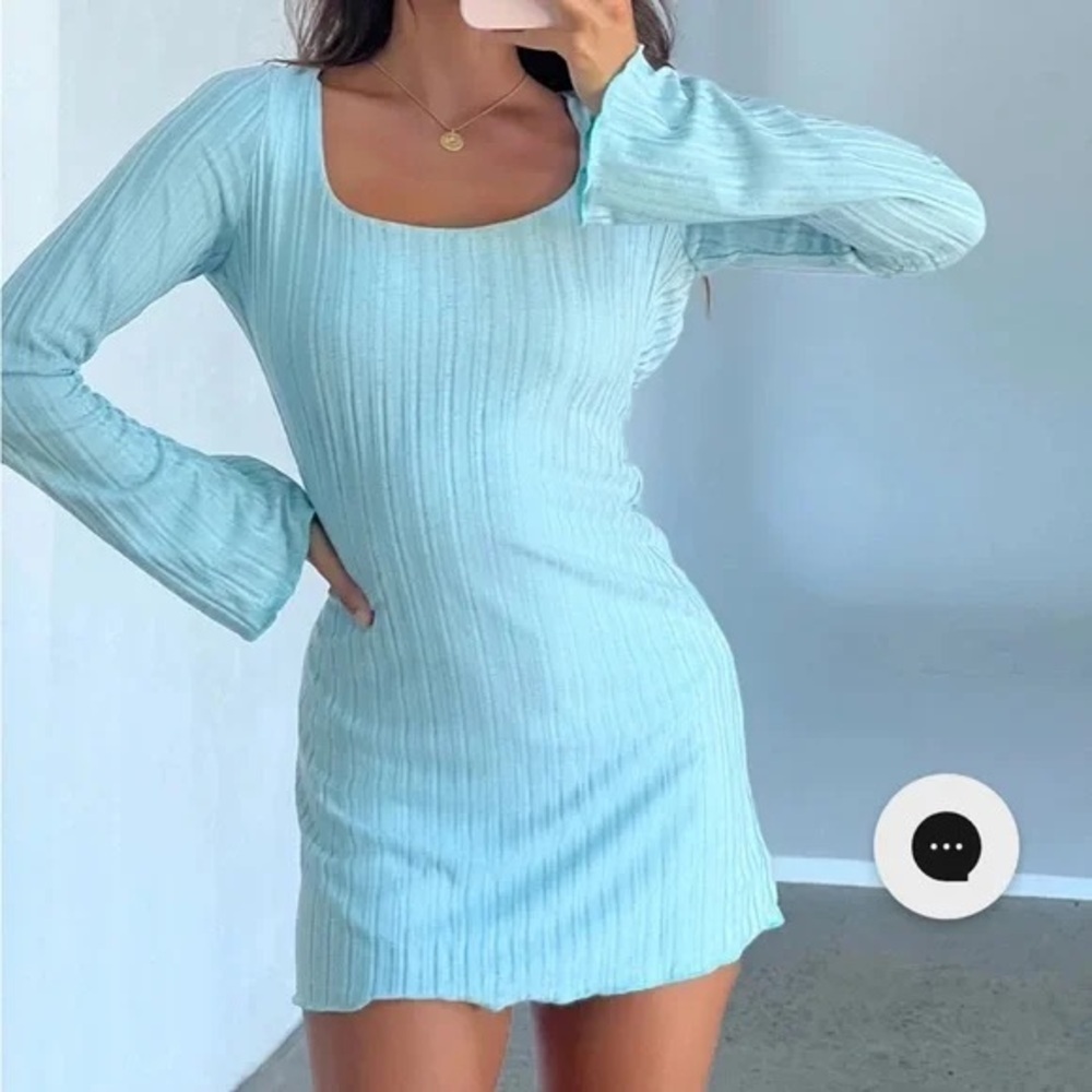 Tiger Mist Light Blue Long Sleeve Dress 0149
